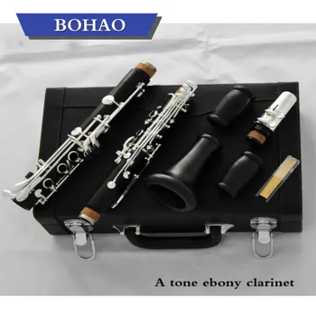 

Professional 17 Key A Clarinet Ebony Wooden Material 2 barrels W/case