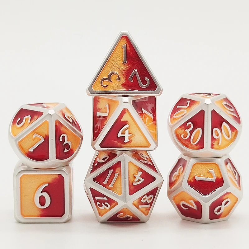 Набор Металлических Кубиков металлические многогранные кубики для DND Gaming Dice RPG