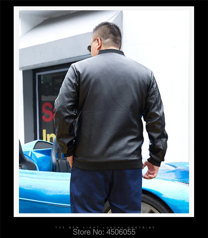 Мужская кожаная куртка, осень, мотоциклетная куртка из искусственной кожи, ветровка, Мужское пальто, флисовая черная зимняя одежда размера плюс 6XL 7XL 8XL 9XL