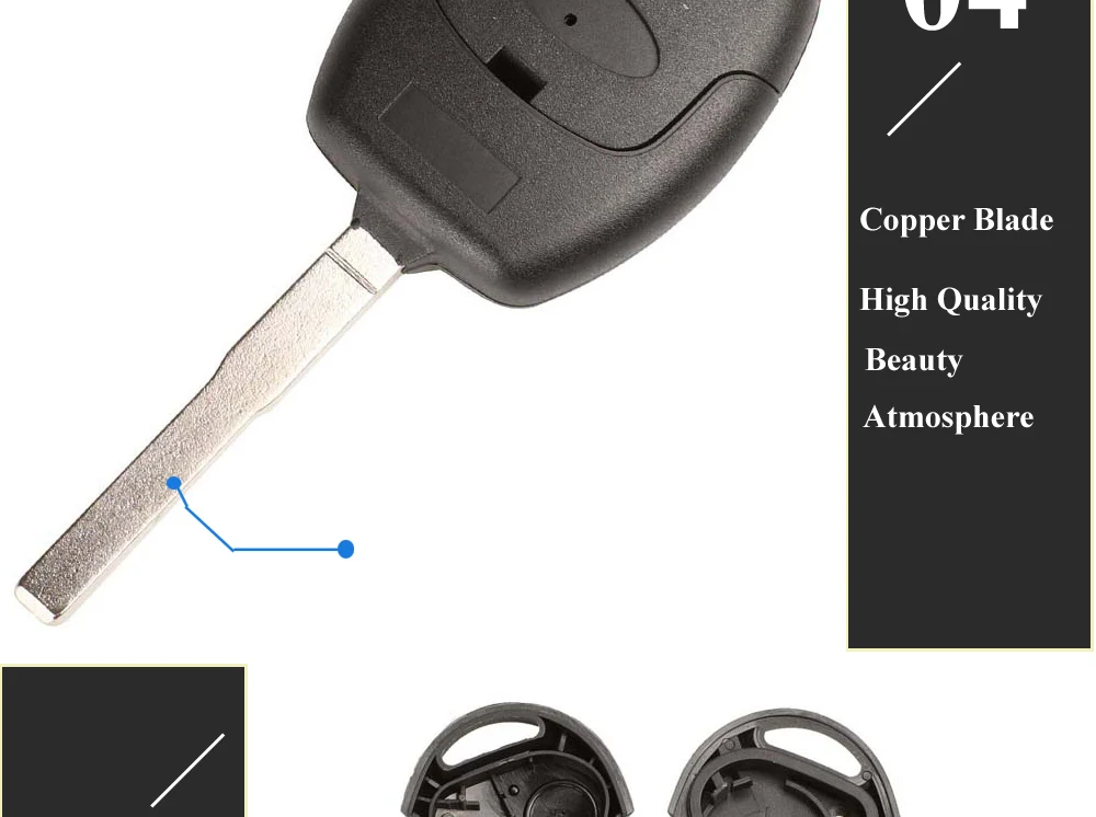 Keyforkess Shell chiave a distanza per auto a 3 pulsanti per Ford Mondeo Focus 2 3 Festiva Fiesta Transit Key Remote Case con lama FO21 HU101 - Hd42ebfd2cecd40cfa97750217e2a7513o