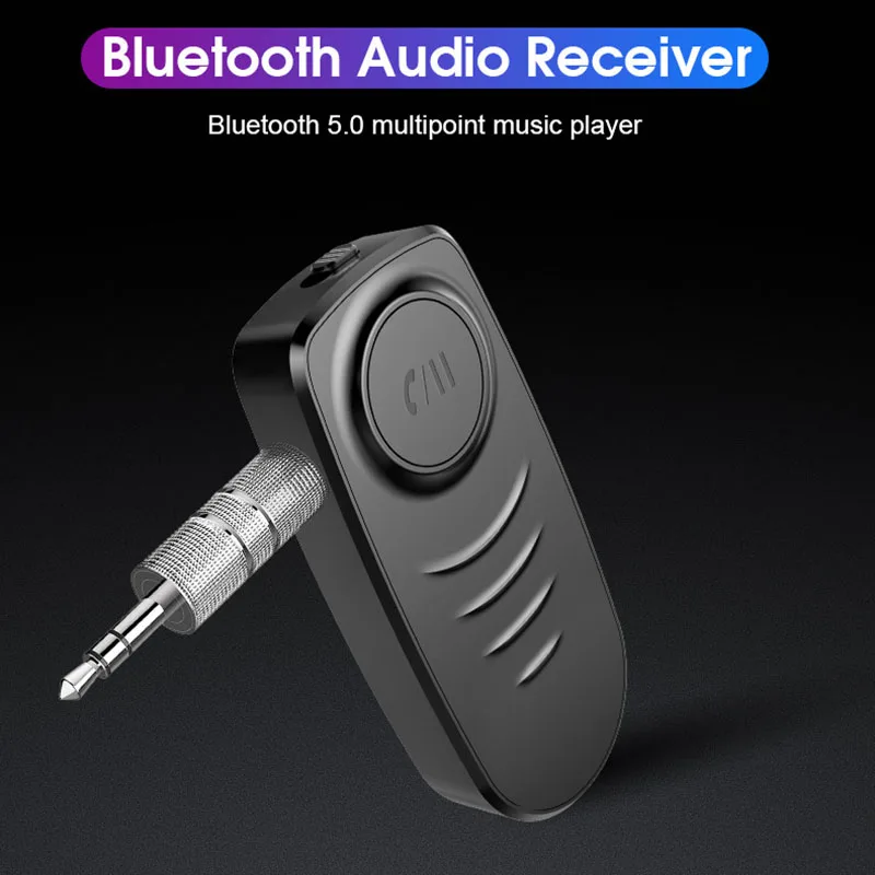 Портативный 5,0 Bluetooth Бесконтактный для музыки беспроводной аудиоресивер Bluetooth вспомогательный приемник адаптер Bluetooth громкой связи автомобильный комплект
