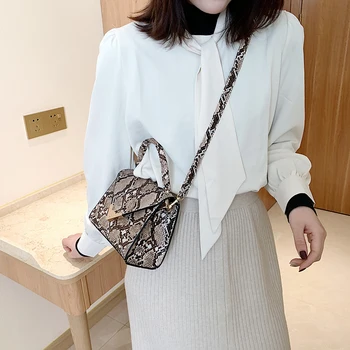 

Light Wild Simple Female Daily Messenger Bag Fashion Snake Skin Women Handbags Tote Ladies PU Leather Travel Shoulder Bags