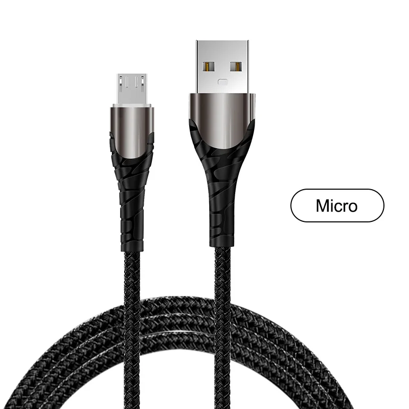 ANKNDO Micro usb type C 3A кабель для быстрой зарядки светодиодный шнур для зарядки мобильного телефона для samsung sony Xiaomi huawei USB-C шнур - Цвет: micro usb cable