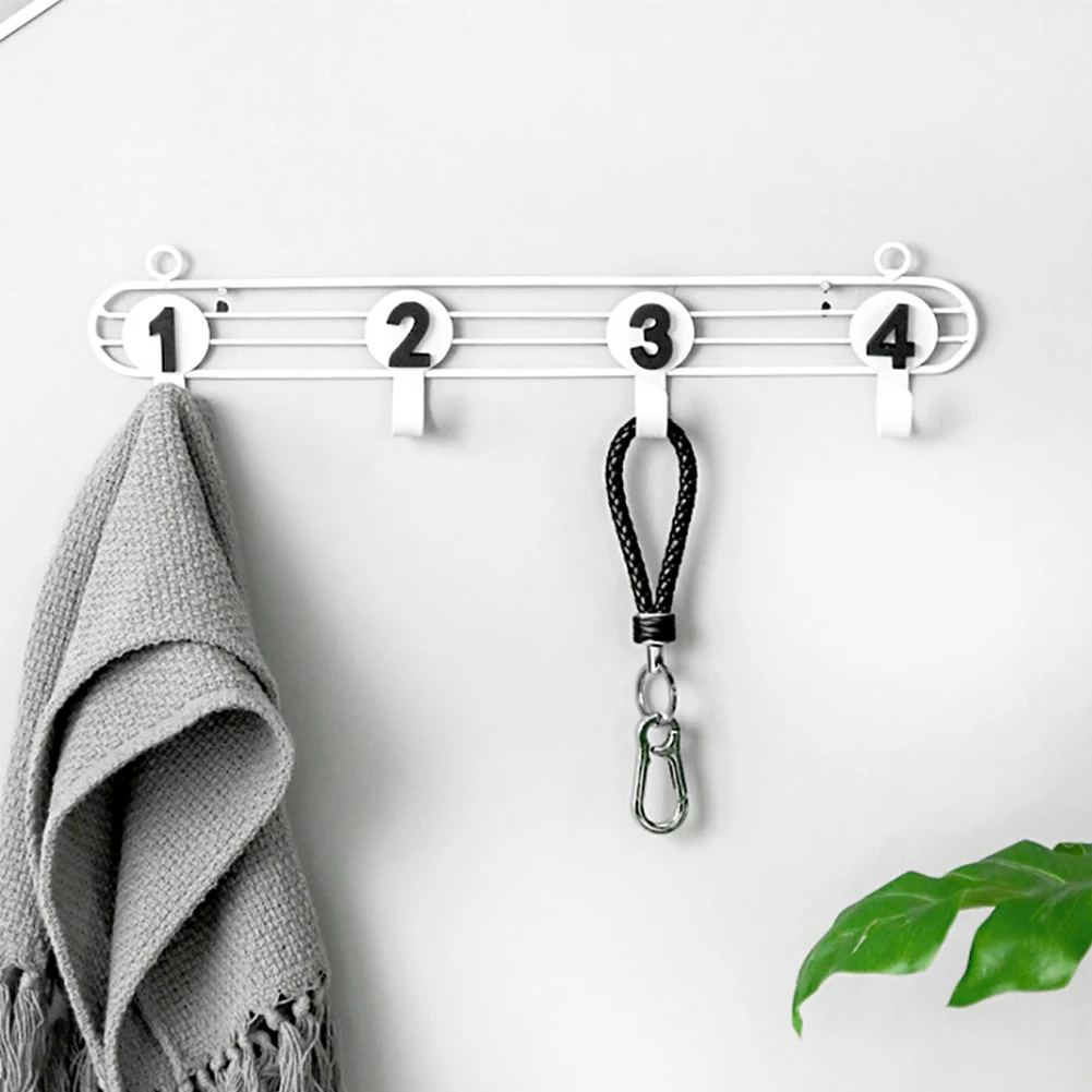 Numbers Storage Rack Waterproof Cabinet Home Decor Iron Art Wall Hooks Organizer Living Room Clothes Keys Multifunction Hanger