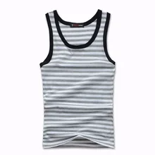 Kagura красивый стиль для мужчин фитнес эластичный жилет Social Lively Fella Летний Полосатый хлопковый жилет