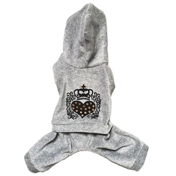 

Puppy Dog Clothes Crown Pattern Cat Jacket Winter Warm Coat For Small Dogs Chihuahua Pug Clothing Bulldog Costumes