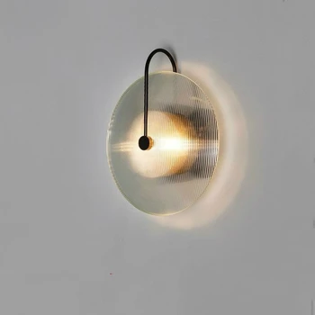 

Post-modern Creative LED Wall Lights Glass Dining Living Room Simple Wall Lamp Nordic Bedside Bedroom Aisle Single Head Sconces