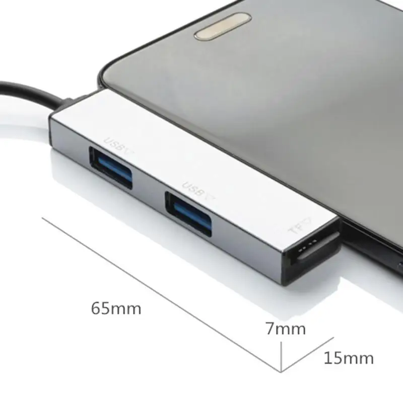 Type-C до 2 USB2.0 tf-адаптер для чтения карт USB-C Многофункциональный портативный концентратор type-C для Windows/OS X/Linux