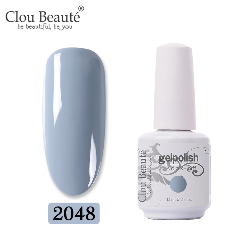 2048 Clou Beaute, 15 мл, лак, Гель-лак, Перманентный лак для ногтей, УФ светодиодный лак для ногтей, для маникюра, долговечный Гель-лак, гель-гибрид - Цвет: 2048