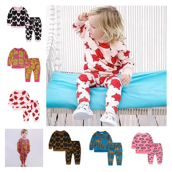

Baby Girl Clothing Set Cartoon Clothing Lips Heart Letter Print Long Sleeve T Shirt + Pants Suits Infant Pink Outfit