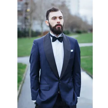 

Custom Made Mens Blue Wedding Suits Groom Tuxedos Formal Business Suit 2 Piece Party Suits Men Tuxedos (Jacket+Pants) F341