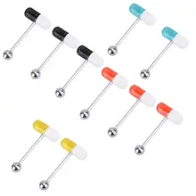 1 шт. капсула пирсинг-штанга для языка кольцо акриловые таблетки пирсинг языка мяч ниппель кольца спираль трагус пирсинг губ Lengua Украшения для тела