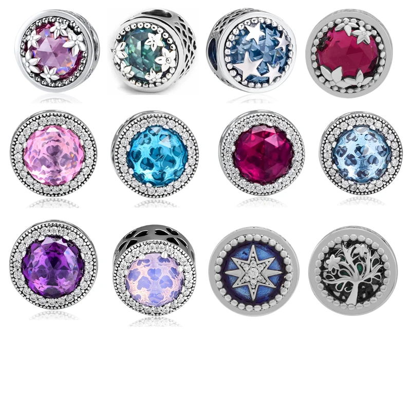 

CKK Round Beads 100% 925 Sterling Silver Stone or Enamel Charm for Jewelry Making Fit Charms Bracelet DIY Free shipping CK005