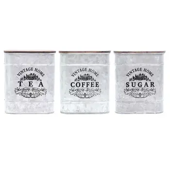 

Vintage Metal Square Candy Trinket Tin Storage Box with Wooden Cover Cans Coffee Tea Seasoning Jewelry Case 95AA