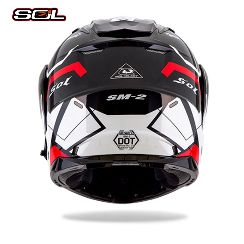 SOL SM-2 мотоциклетный шлем для мотокросса мотого Casco Capacete кожаный чехол из искусственной кожи(шлем с Двойная Линза