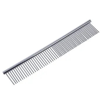 

Beauty Tool Metal Grooming Rake Comb Silver Tone for Pet Cat Dog
