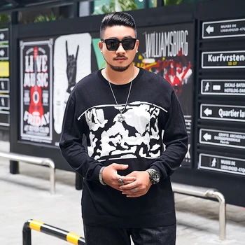 

Plus Size Sweaters For Men Clothes Knitted Sweater Long Sleeve Crewneck Graphic Sweater Pullover Men Big Size 7XL 8XL Pull Homme