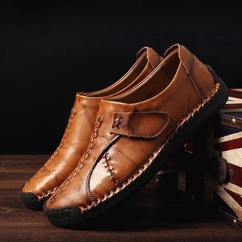 

High Quality Genuine Leather Shoes Men Brand Footwear Non-slip Thick Sole Fashion Men Casual Business Shoes Chaussure Homme