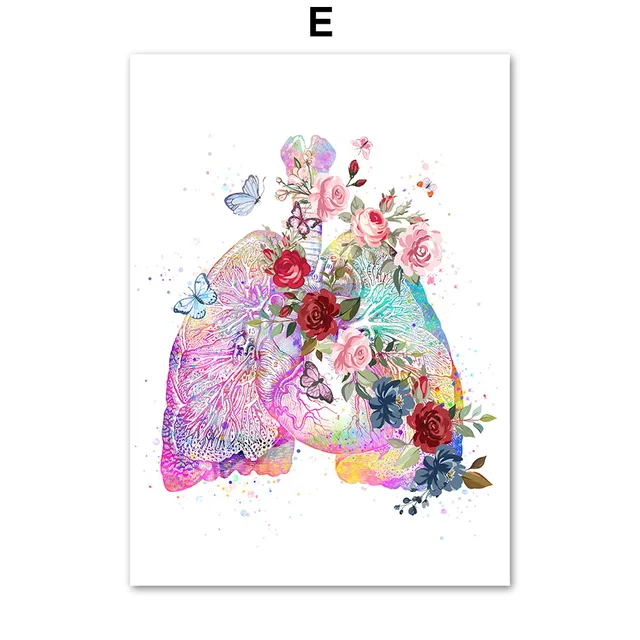 Flower Foot Bone Anatomy Wall Art Canvas Painting Nordic Posters and Prints Doctors Decorated Wall Pictures 5