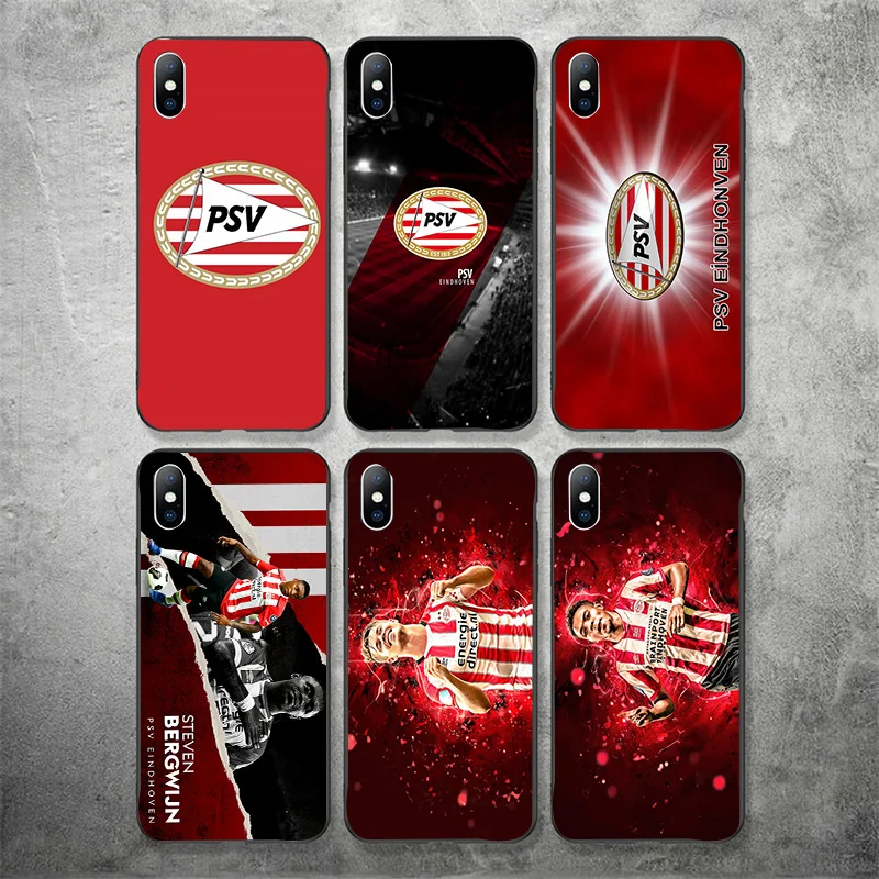 

PSV FC Eindhoven Case For iPhone XR 11 Pro XS Max X 5 5S Silicone Cover DIY Bergwijn For iphone 7 8 6 S 6S Plus 7Plus Case Bear