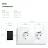 BSEED Double Socket  Wifi EU Standard Wall Socket 16A 110V-250V White Black Gloden Crystal Glass Panel Support For Tuya Google ► Photo 2/6