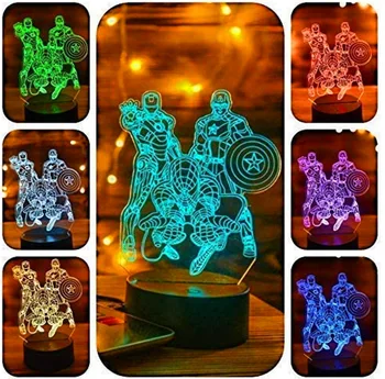 

Hot Sales Marvel Home Lights USB Creative Acrylic Ambience Light 3D Gift Small Night Lamp