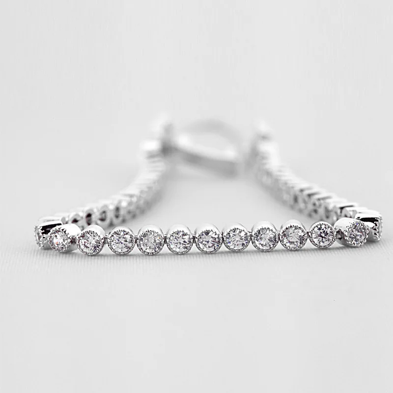 Модный кубический цирконий браслет и браслеты для женщин рождественские подарки новые женские модные ювелирные украшения круглые циркониевые браслеты