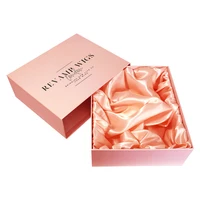Hot Luxury Custom Design Cup Clothes Jewelry Hair Wig Drawer Cardboard Paper Gift Packaging Box with Silk satin lining insert 2