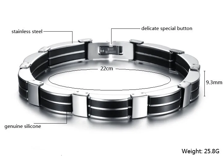 TrustyLan, черный силиконовый браслет для мужчин, нержавеющая сталь, мужские s браслеты для мужчин,, ювелирный аксессуар, мужской браслет, Homme Armbanden