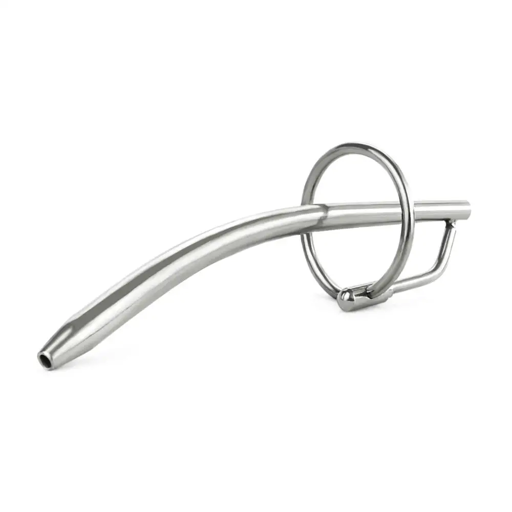 120mm Urethral Sounding Dilators Stainless steel Hollow Penis Plug With Glans Rings Catheters Sex Products for Men Sex Fetish