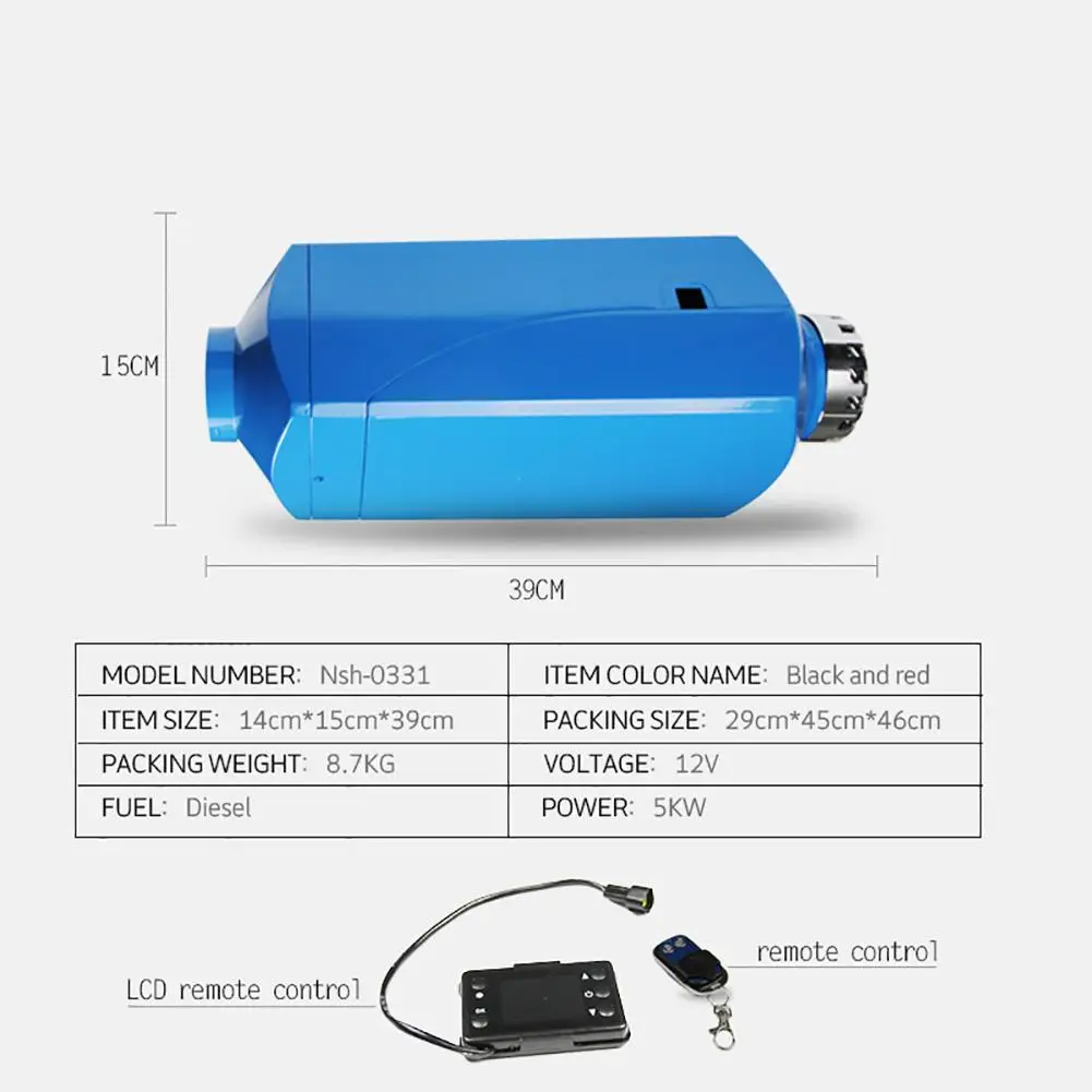 Автомобильный обогреватель 5KW 12V24V воздушный Дизель Нагреватель стояночный нагреватель с ЖК-монитором пульт дистанционного управления для жилой автофургон трейлер грузовики, лодки