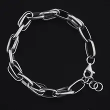 Чистое Серебро 925 пробы ювелирные изделия из серебра простые женские звенья цепи браслет S925 ювелирные изделия(YRT