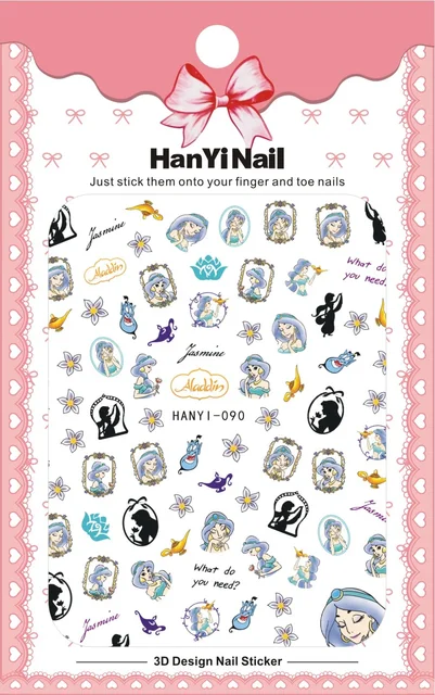 1PCS Disney Cartoon Anime Collection Star Design Nail Sticker Mickey Mouse Donald Duck Lion King Mermaid Stitch Nail Slider HANYI-090
