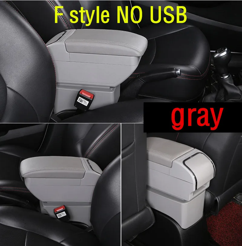 Ящик для хранения для Suzuki Swift 2005- подлокотник центральной консоли коробка 2006 2007 2008 2009 2010 2012 2013 - Название цвета: F style gray