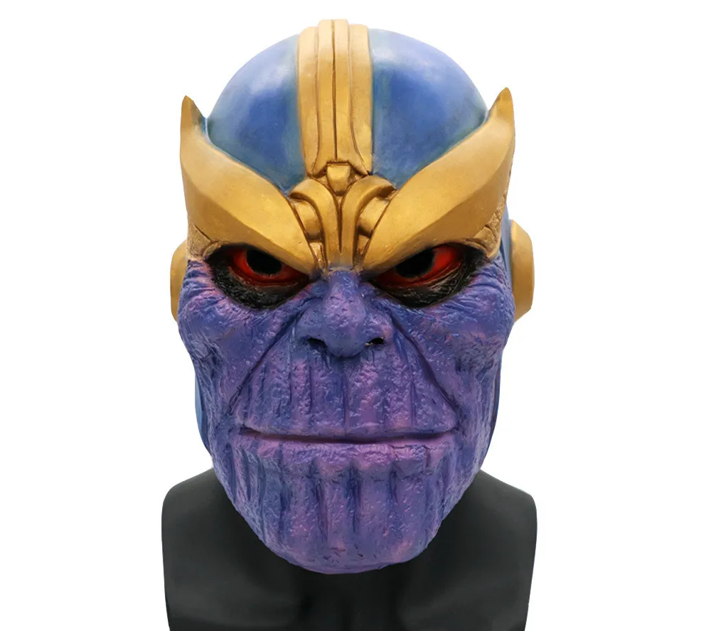 6 стилей Thanos Infinity Gauntlet War косплей маски Мстителей светодиодный свет латексные перчатки Хэллоуин Вечерние Маски танос шлем опора - Цвет: Helmet1