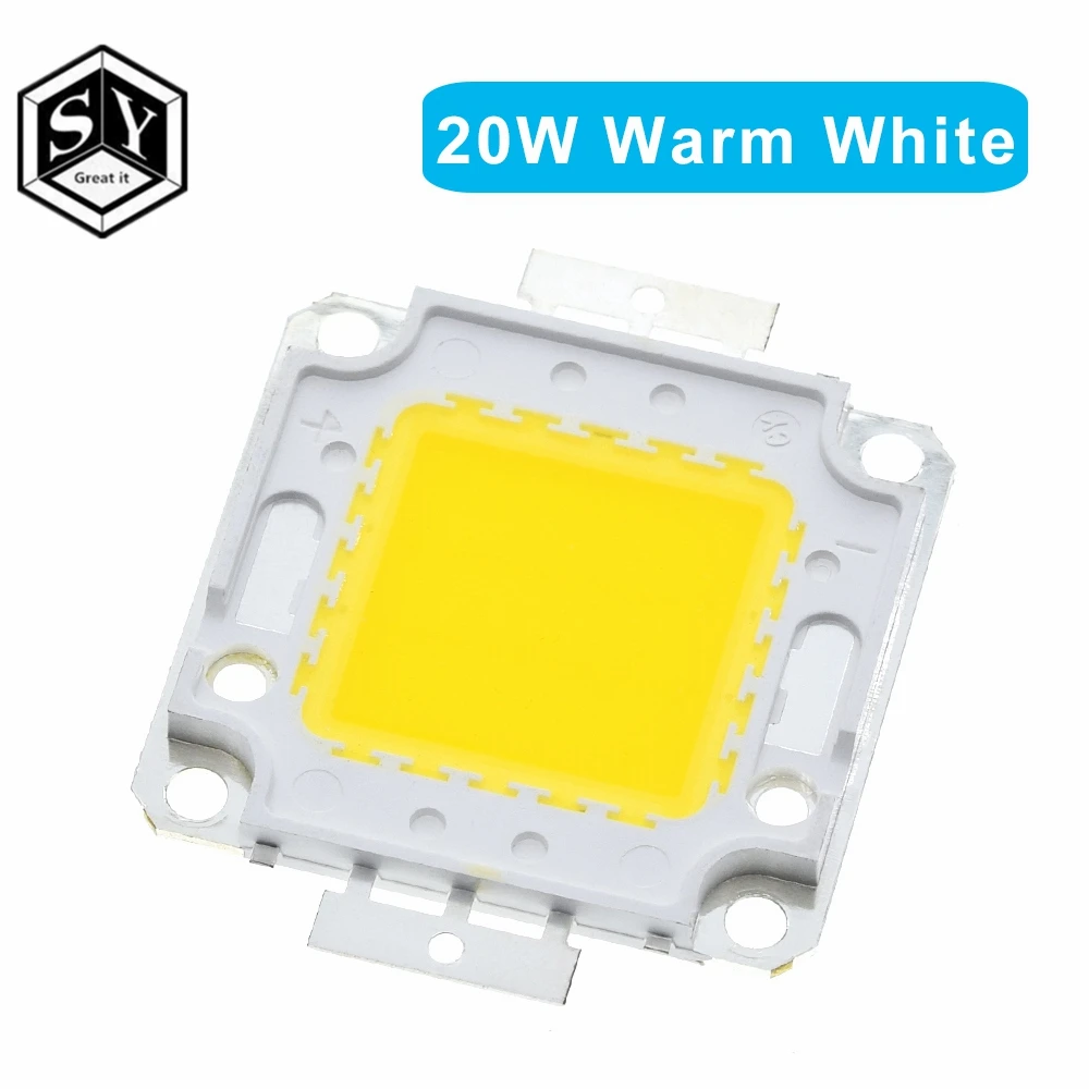 Белый/теплый белый 10 Вт 20 Вт 30 Вт 50 Вт 100 Вт Светодиодный светильник чип DC 12 В 36 В COB Интегрированный Светодиодный чип DIY прожекторная софитная лампа - Цвет: LED 20W  Warm White