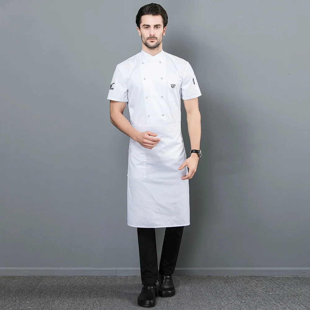Food Service chef uniform Double-breasted hotel catering Kitchen chef Jacket restaurant uniform 3-colors waitress uniform M-4XL