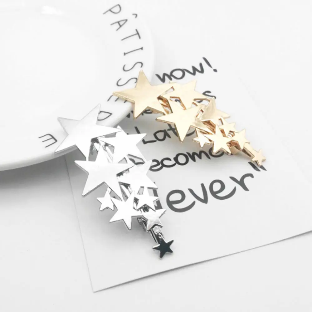 

2019 Women Cute Pentagram Star Alloy Hair Clip Headwear Hair Ornament Hairpin Barrette Fashion Hair Accessories New Arrival
