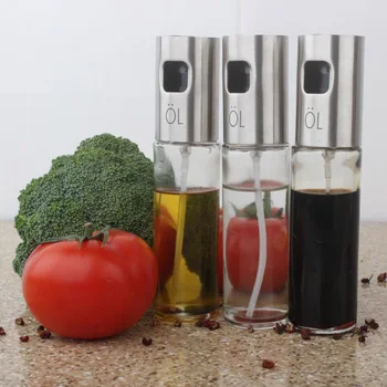 

Kitchen Gadget Stainless Steel Oil Bottle Glass Oil Can Barbecue Spray Bottle Fuel Injection Bottle Kitchen Accessories