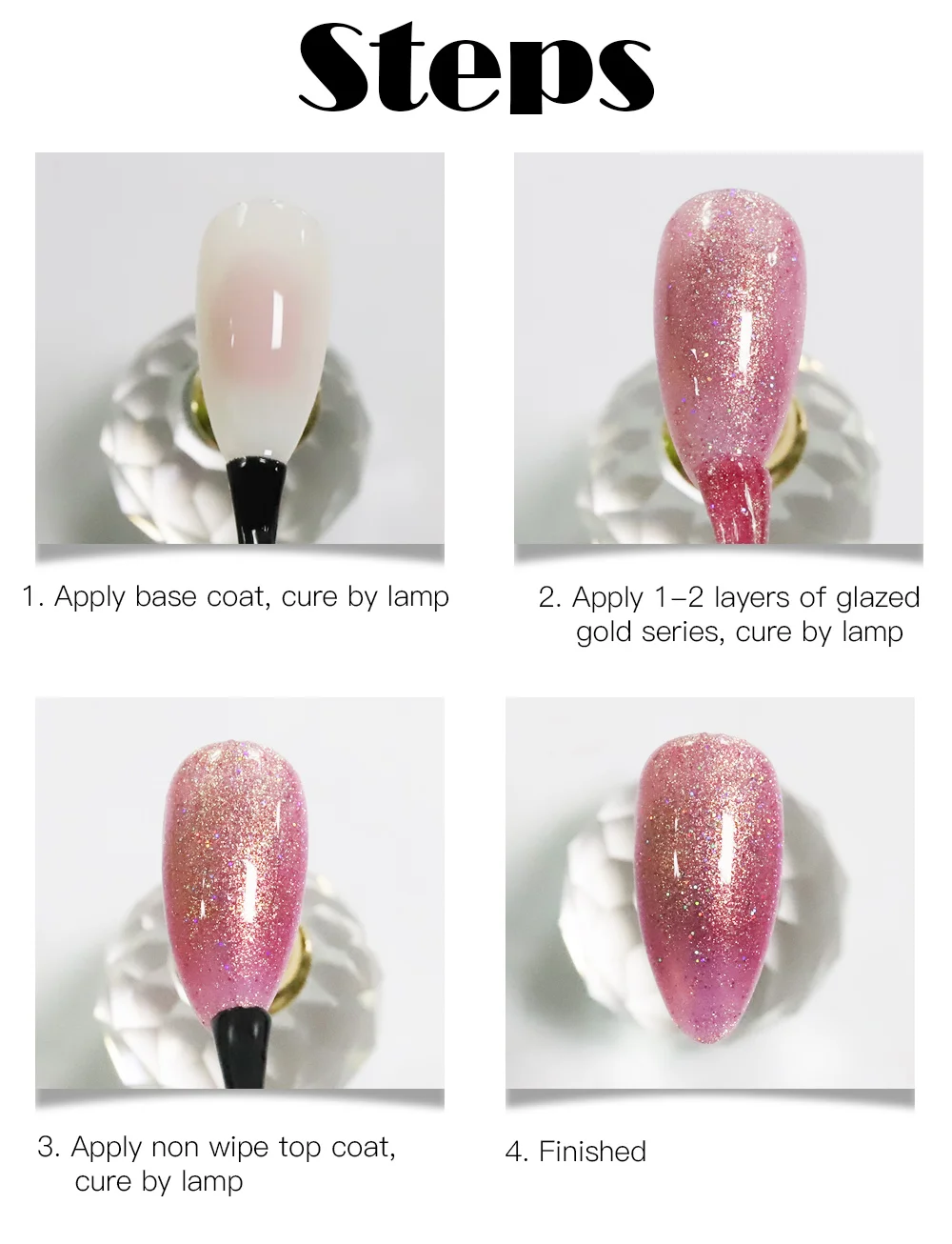 3pcs/lot black bottle ibdgel Gel Glitter effect colorful Glazed Gold Series UV/LEd Gel Long-lasting Soak Off Gel Polish Nails