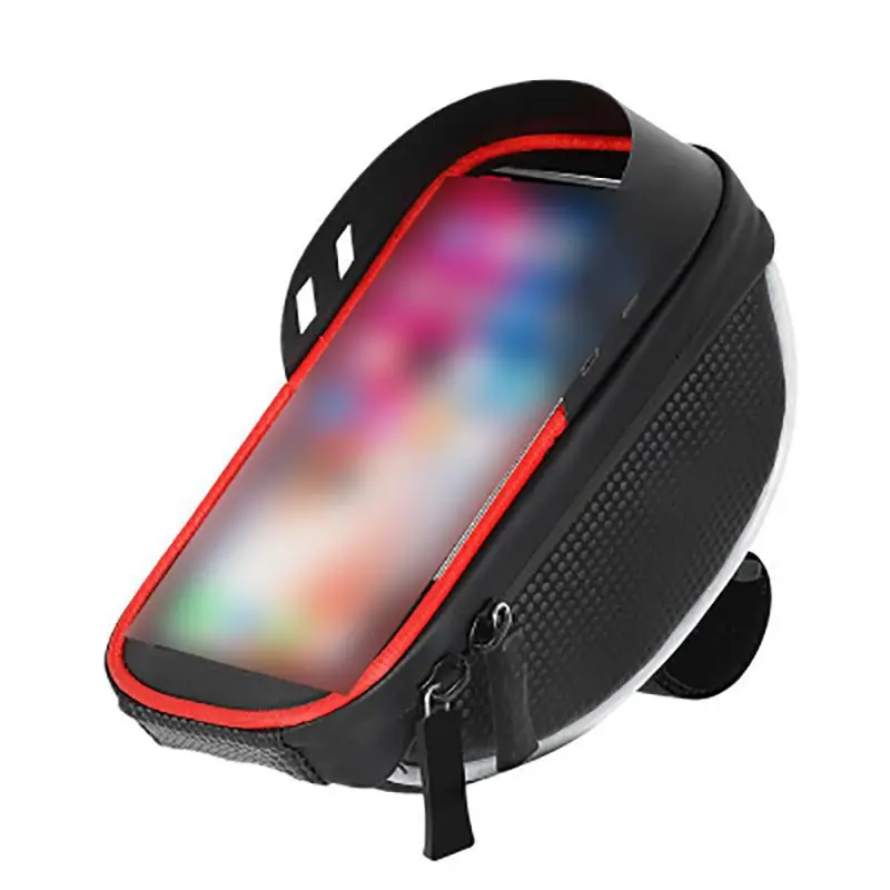 Outdoor Bicycle Front Tube Rack Package Comes With Colored Lights Mountain Bike Waterproof Touch Screen Mobile Phone Bag