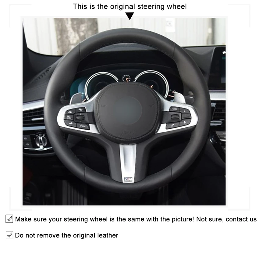 Чехол на руль MEWANT из черной замши для BMW M Sport G30 G31 G32 G20 G21 G14 G15 G16 X3 G01 X4 G02 X5 G05