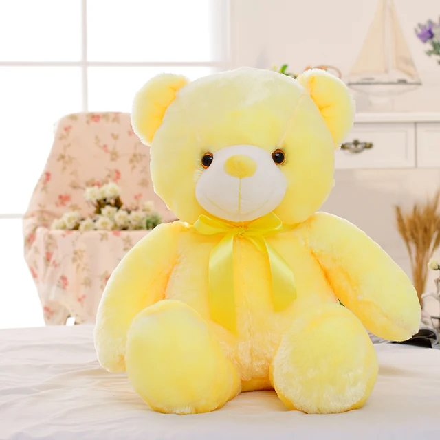 50cm Creative Light Up LED Teddy Bear Stuffed Animals Plush Toy Colorful Glowing   Christmas Gift for Kids Pillow 5