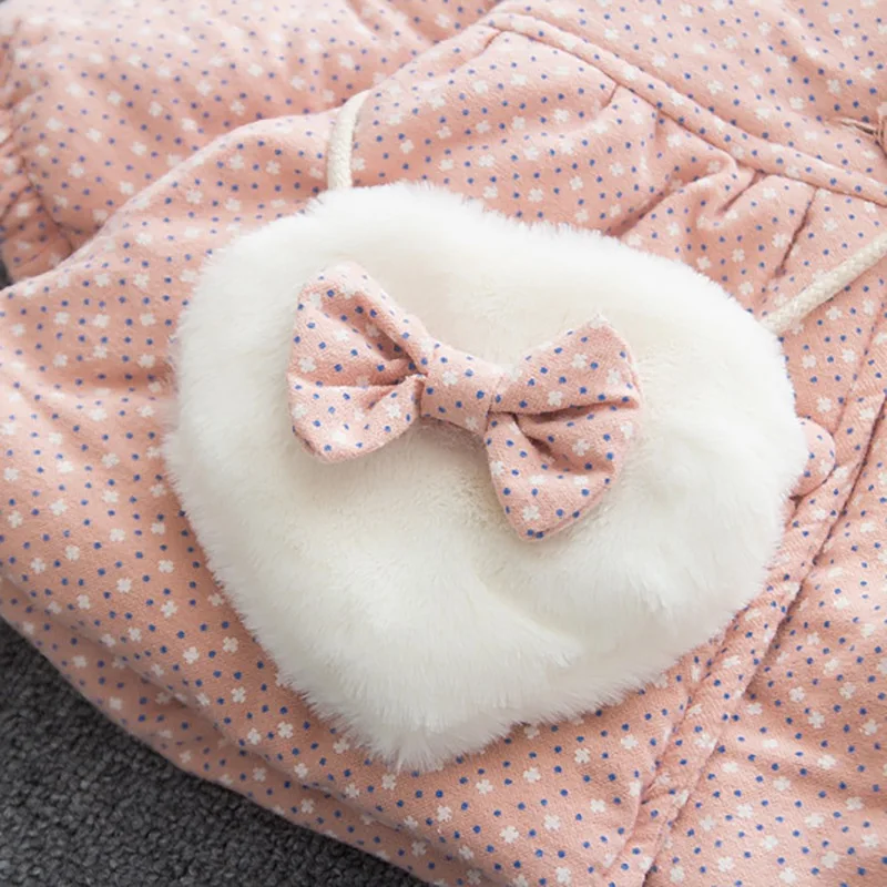 Kids Outerwear Princess Coat Winter Baby Girls Ruffle Hooded Coat Cute Cartoon Thicken Fleece Warm Jacket