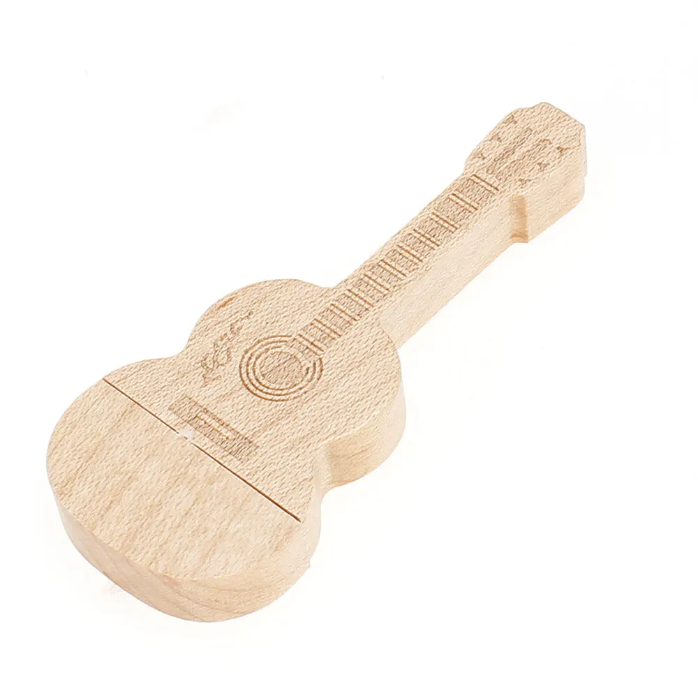 

natural wooden bamboo guitar USB flash drive usb 2.0 4GB 8GB pendrive 16GB pen drive 32GB 64GB engraved LOGO gift free shipping