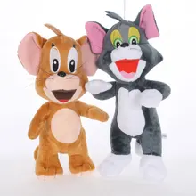 2 шт./лот 28 см Том и Джерри плюшевые игрушки, забавные кошки том и мышонок Джерри плюшевые мягкие с наполнением животных игрушки для подарки для детей
