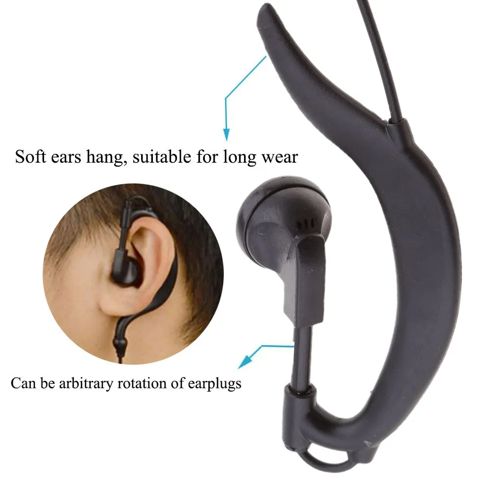 Two way radio G Shape Clip-Ear Headset Earpiece with PTT for MIDLAND GXT255 GXT250 GXT400 GXT444 GXT450 GXT500