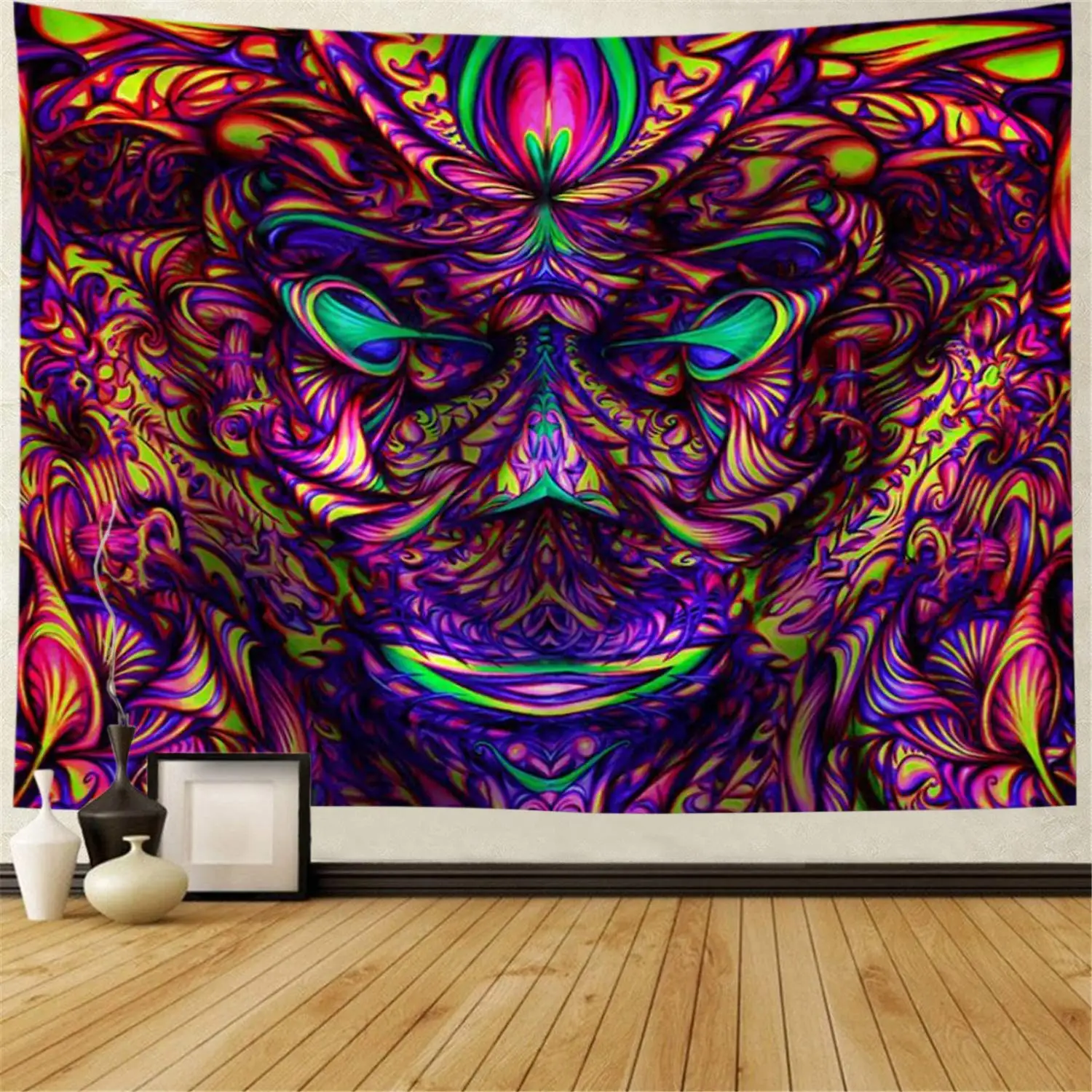 

Maccyafst Psychedelic Tapestry Abstract Arabesque Mysterious Tapestries Fantasy Vision Monster Wall Hanging