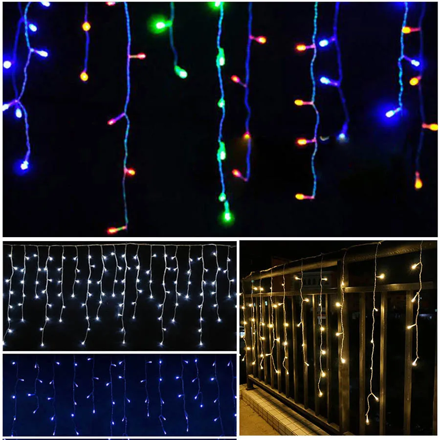LED Curtain Icicle String Fairy Light 3-24M LED Christmas Garland Indoor Outdoor Party Garden Stage Decorative Lights 110V 220V (34)