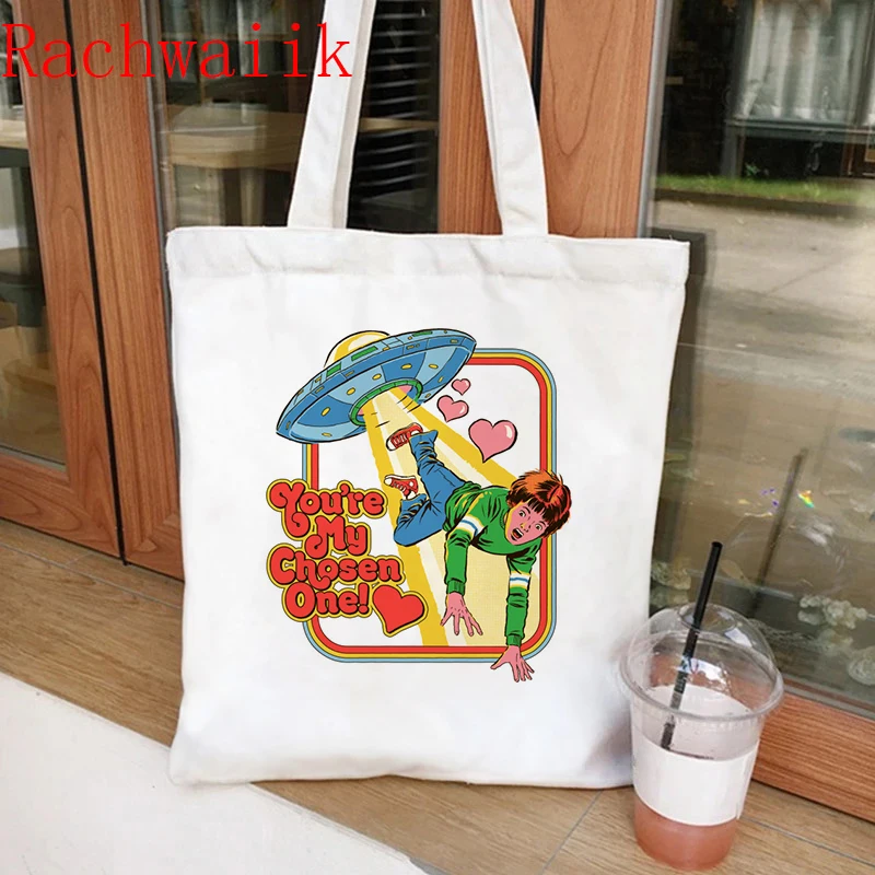 2021 Satan Shopping Bag Graphic Tote Harajuku Shopper Bag Women Canvas Shoulder Bag Female 90s Funny Eco Large-capacity anime 